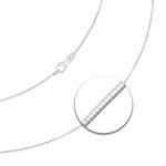Goldkette als Tondakette in Weißgold 750 / 18K, 40 cm lang, 0,8 mm breit, Gewicht ca. 3.7 g.