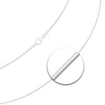 Goldkette als Tondakette in Weißgold 585 / 14K, 70 cm lang, 1 mm breit, Gewicht ca. 6.2 g.