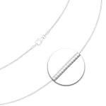 Goldkette als Tondakette in Weißgold 375 / 9K, 42 cm lang, 1 mm breit, Gewicht ca. 3.4 g.
