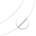 Goldkette als Tondakette in Weißgold 375 / 9K, 45 cm lang, 1 mm breit, Gewicht ca. 3.6 g.