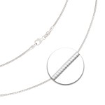 Goldkette als Tondakette in Weißgold 333 / 8K, 65 cm lang, 1,2 mm breit, Gewicht ca. 7.7 g.