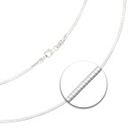 Goldkette als Tondakette in Weißgold 750 / 18K, 34 cm lang, 1,5 mm breit, Gewicht ca. 9.6 g.