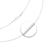 Goldkette als Tondakette in Weißgold 750 / 18K, 45 cm lang, 1,5 mm breit, Gewicht ca. 12.7 g.