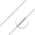 Goldkette als Venezianerkette in Weißgold 585 / 14K, 40 cm lang, 1,8 mm breit, Gewicht ca. 10.2 g.