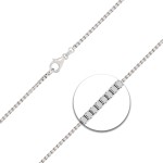 Goldkette als Venezianerkette in Weißgold 585 / 14K, 50 cm lang, 1,8 mm breit, Gewicht ca. 12.8 g.