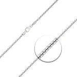 Goldkette als Venezianerkette rund geschlagen in Weißgold 750 / 18K, 36 cm lang, 2 mm breit, Gewicht ca. 9.3 g.