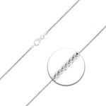 Goldkette als Zopfkette in Weißgold 585 / 14K, 70 cm lang, 1,3 mm breit, Gewicht ca. 5.3 g.