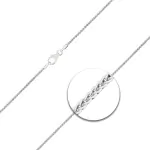 Goldkette als Zopfkette in Weißgold 585 / 14K, 34 cm lang, 1,3 mm breit, Gewicht ca. 2.6 g.