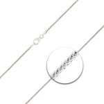 Goldkette als Zopfkette in Weißgold 585 / 14K, 45 cm lang, 1,3 mm breit, Gewicht ca. 3.4 g.