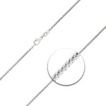 Goldkette als Zopfkette in Weißgold 750 / 18K, 38 cm lang, 1,7 mm breit, Gewicht ca. 5.5 g.
