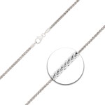 Goldkette als Zopfkette in Weißgold 750 / 18K, 60 cm lang, 2,1 mm breit, Gewicht ca. 12 g.