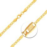 Goldkette als Fantasiekette in Gelbgold 585 / 14K, 60 cm lang, 3,5 mm Breit, Gewicht ca. 5.5 g.