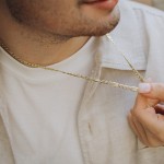 Goldkette als Fantasiekette hohl in Gelbgold 333 / 8K, 45 cm lang, 5,2 mm breit, Gewicht ca. 8.8 g.