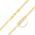 Goldkette als Fantasiekette Bicolor in Gelbgold / Weißgold 333 / 8K, 45 cm lang, 3,5 mm breit, Gewicht ca. 3.7 g.