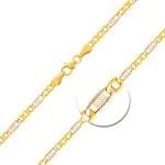 Goldkette als Fantasiekette Bicolor in Gelbgold / Weißgold 333 / 8K, 50 cm lang, 3,5 mm breit, Gewicht ca. 4.1 g.