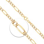 Armband als Figarokette hohl in Gelbgold 333 / 8K, 21 cm lang, 4 mm breit, Gewicht ca. 3.1 g.