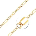 Goldkette als Figarokette hohl in Gelbgold 333 / 8K, 45 cm lang, 4 mm breit, Gewicht ca. 6 g.