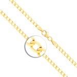 Goldkette als Panzerkette facettiert in Gelbgold 375 / 9 Karat, 40 cm lang, 3.1 mm breit, Gewicht ca. 4.6 g.