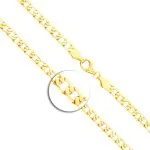 Armband als Panzerkette facettiert in Gelbgold 585 / 14 K, 18,5 cm lang, 5mm breit, Gewicht ca. 5.8 g.