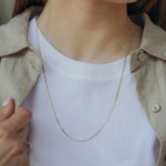 Goldkette als Panzerkette flach in Gelbgold 375 / 9K, 80 cm lang, 1,4 mm breit, Gewicht ca. 4.4 g.