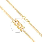 Armband als Panzerkette flach in Gelbgold 585 / 14K, 18,5 cm lang, 3,4 mm breit, Gewicht ca. 5.8 g.