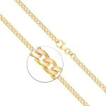 Goldkette als Panzerkette flach in Gelbgold 585 / 14K, 60 cm lang, 3,4 mm breit, Gewicht ca. 16.7 g.