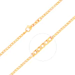 Armband als Panzerkette weit in Gelbgold 585 / 14 Karat, 21 cm lang, 2.1 mm breit, Gewicht ca. 2,4 g.