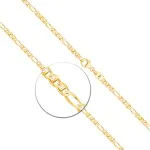 Goldkette als Panzerstegkette in Gelbgold 375 / 9 Karat, 50 cm lang, 2.5 mm breit, Gewicht ca. 4.9 g.