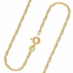 Goldkette als Singapurkette in Gelbgold 333 / 8 Karat, 36 cm lang, 1.2 mm breit, Gewicht ca. 0.9 g.