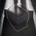 Goldkette als Ankerkette rund in Gelbgold 375 / 9K, 60 cm lang, 1,1 mm breit, Gewicht ca. 2.3 g.
