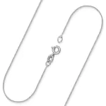 Goldkette als Ankerkette rund in Weißgold 333 / 8K, 40 cm lang, 0,8 mm Breit, Gewicht ca. 0.7 g.