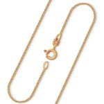 Goldkette als Ankerkette rund in Gelbgold 750 / 18K, 40 cm lang, 1,1 mm breit, Gewicht ca. 2.3 g.