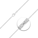 Goldkette als Königskette in Weißgold 585 / 14K, 60 cm lang, 1,8 mm breit, Gewicht ca. 14.1 g.