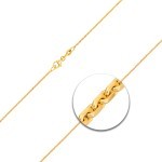 Goldkette als Ankerkette diamantiert in Gelbgold 375 / 9K, 38 cm lang, 1.2 mm breit, Gewicht ca. 1.7 g.