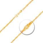Goldkette als Singapurkette in Gelbgold 585 / 14 Karat, 50 cm lang, 1.8 mm breit, Gewicht ca. 3,1 g.