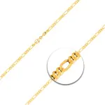 Goldkette als Figarokette diamantiert in Gelbgold 375 / 9K, 85 cm lang, 2,2 mm breit, Gewicht ca. 7.8 g.