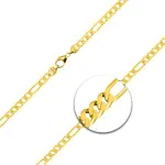 Armband als Figarokette diamantiert in Gelbgold 750 / 18K, 22 cm lang, 3,4 mm breit, Gewicht ca. 7.9 g.