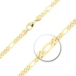 Armband als Figarokette diamantiert in Gelbgold 750 / 18K, 22 cm lang, 4,3 mm breit, Gewicht ca. 12.5 g.