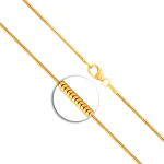 Goldkette als Schlangenkette in Gelbgold 585 / 14K, 42 cm lang, 1,2 mm breit, Gewicht ca. 3.8 g.