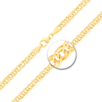 Zwillingspanzerkette rund Gelbgold