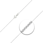 Goldkette als Ankerkette rund in Weißgold 585 / 14K, 40 cm lang, 0,8 mm Breit, Gewicht ca. 0,8 g.