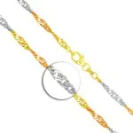 Singapurkette Tricolor Gelbgold / Weißgold / Rotgold