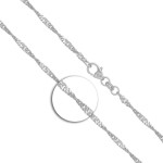 Armband als Singapurkette in Weißgold 585 / 14K, 18 cm lang, 2.2 mm breit, Gewicht ca. 1.9 g.