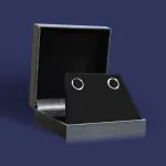 Ohrringe, Creolen, Weißgold 750 / 18K, Außendurchmesser 13 mm, Breite 1.3 mm, Gewicht ca. 0.4 g