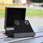 Ohrringe, Creolen, Weißgold 750 / 18K, Außendurchmesser 13 mm, Breite 1.3 mm, Gewicht ca. 0.4 g