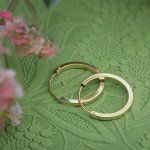 Ohrringe, Creolen, Gelbgold 585 / 14K, Außendurchmesser 16 mm, Breite 1.5 mm, Gewicht ca. 1 g