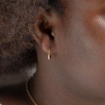 Ohrringe, Creolen, Gelbgold 585 / 14K, Außendurchmesser 16 mm, Breite 1.5 mm, Gewicht ca. 1 g