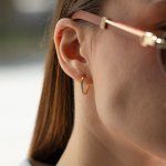 Ohrringe, Creolen, Gelbgold 585 / 14K, Außendurchmesser 16 mm, Breite 1.5 mm, Gewicht ca. 1 g