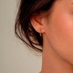 Ohrringe, Creolen, Gelbgold 585 / 14K, Außendurchmesser 15 mm, Breite 2 mm, Gewicht ca. 0.5 g