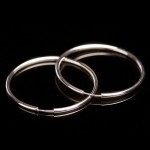 Ohrringe, Creolen, Weißgold 375 / 9K, Außendurchmesser 40 mm, Breite 2 mm, Gewicht ca. 1.4 g